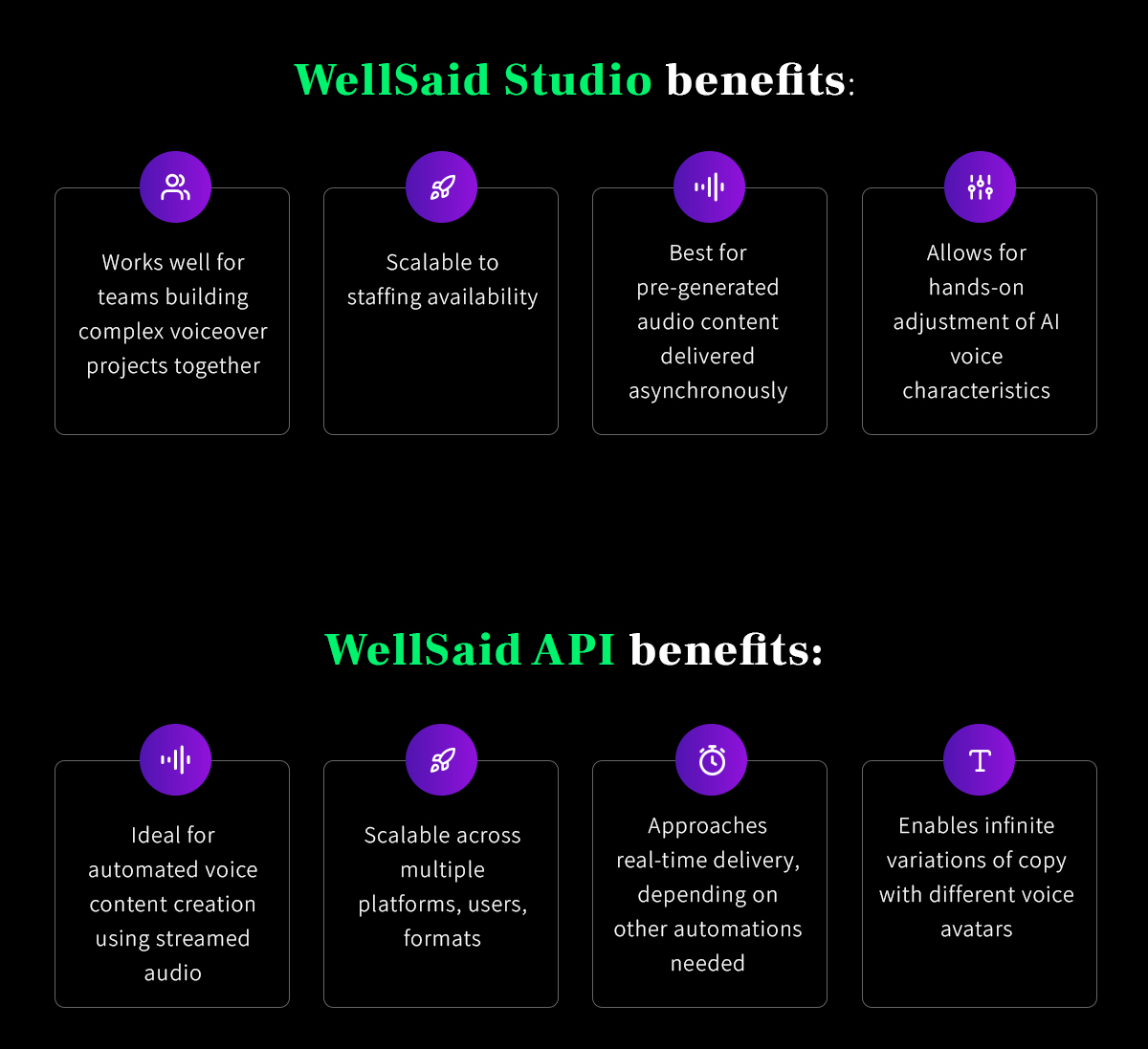 When considering how to choose the best AI voice API, consider whether a Studio option is better.